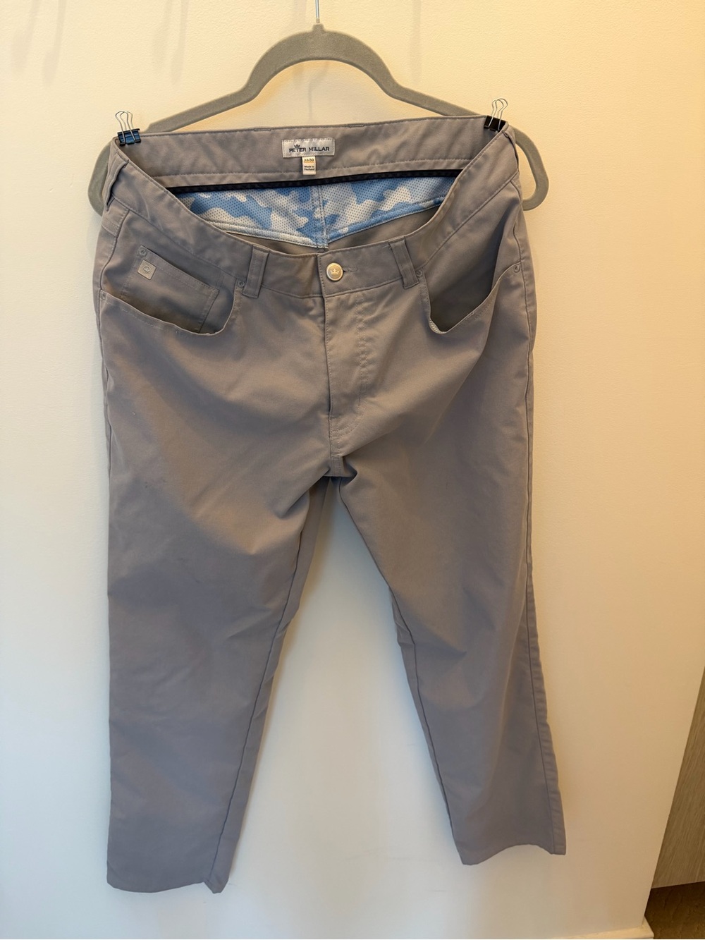 Peter Millar Light Gray Performance Chinos